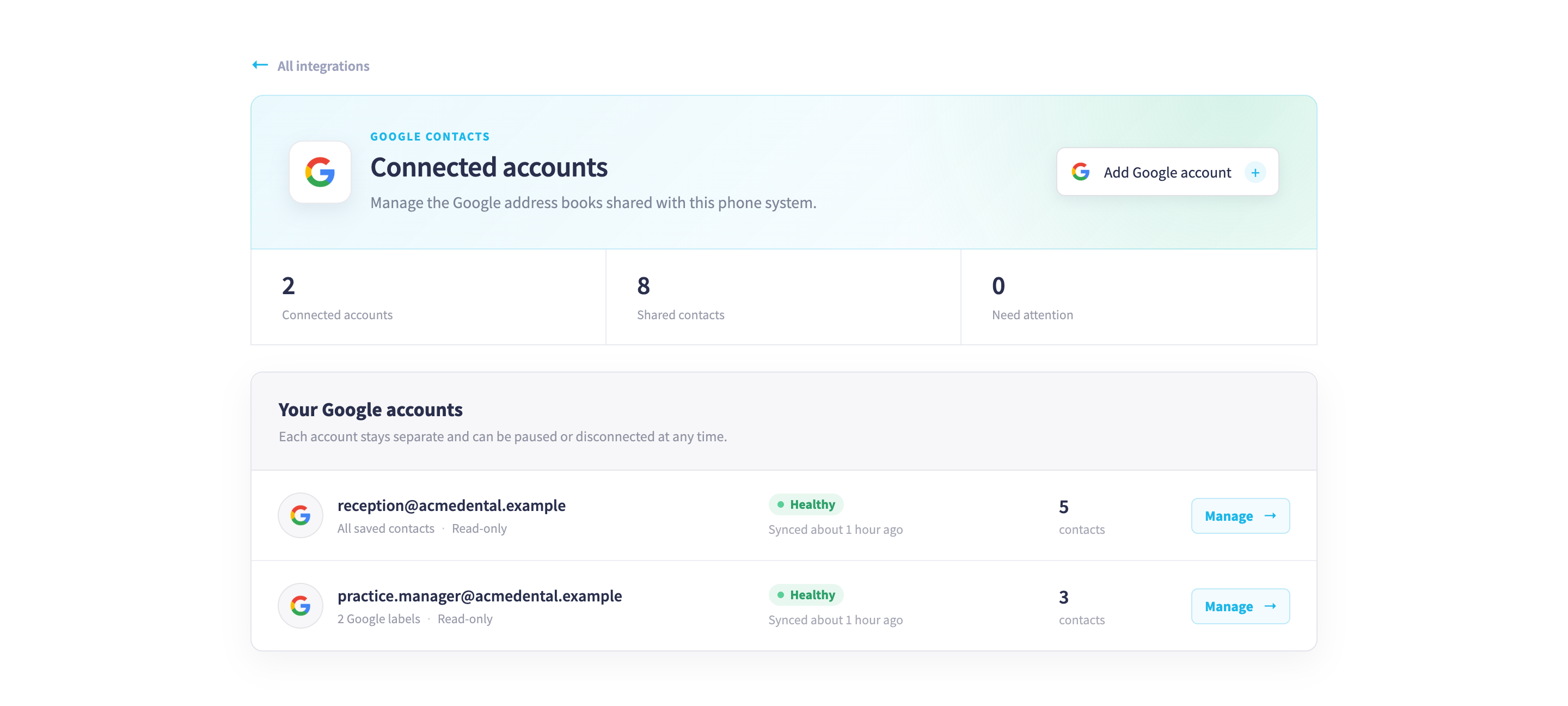 Google contacts