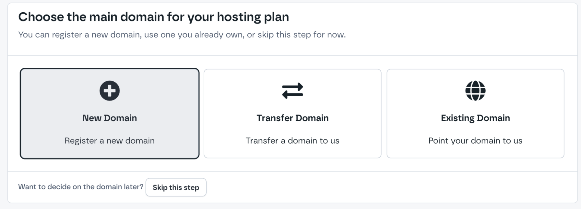 Krystal screenshot choose your domain name
