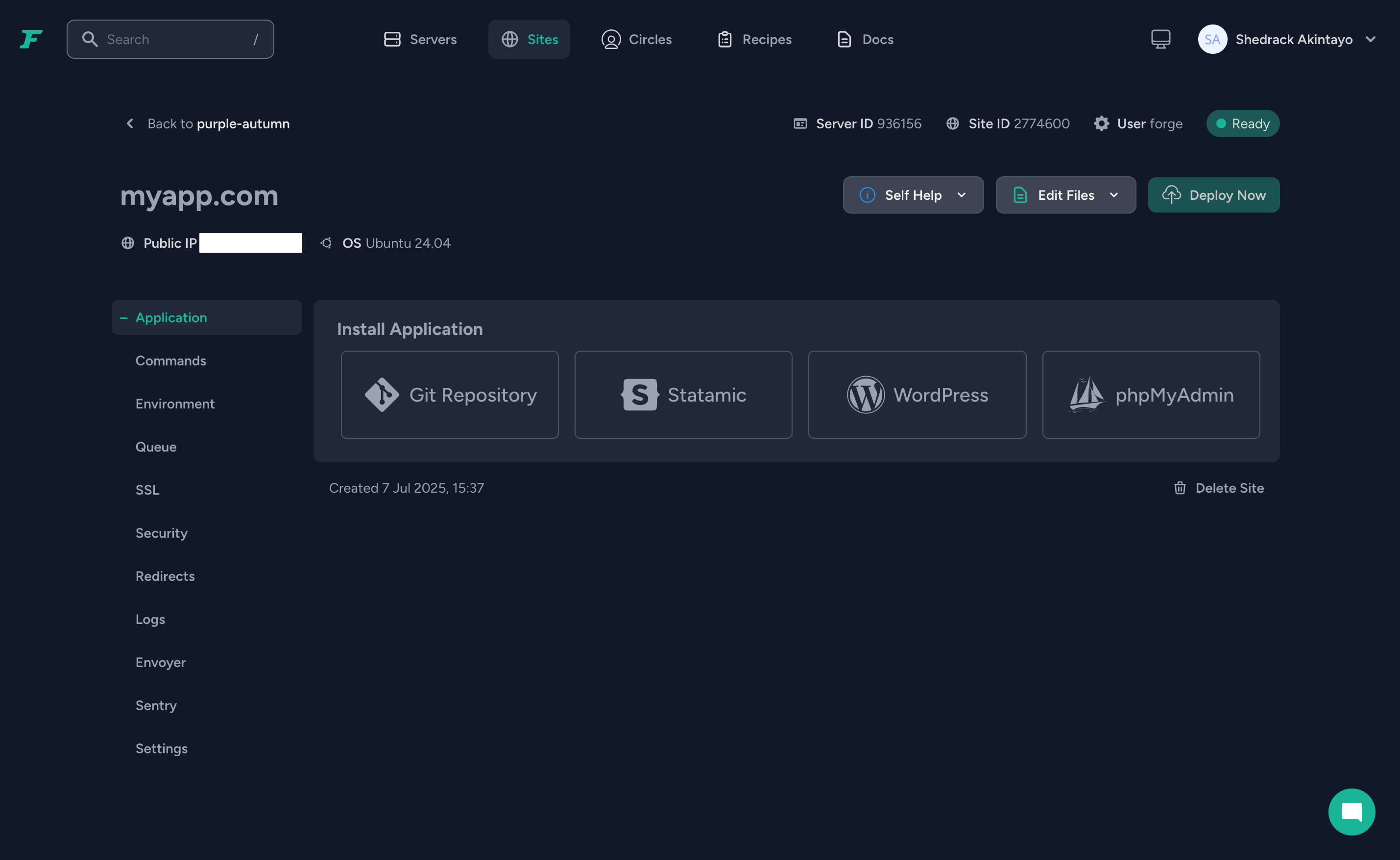 Laravel Forge - Git Repository