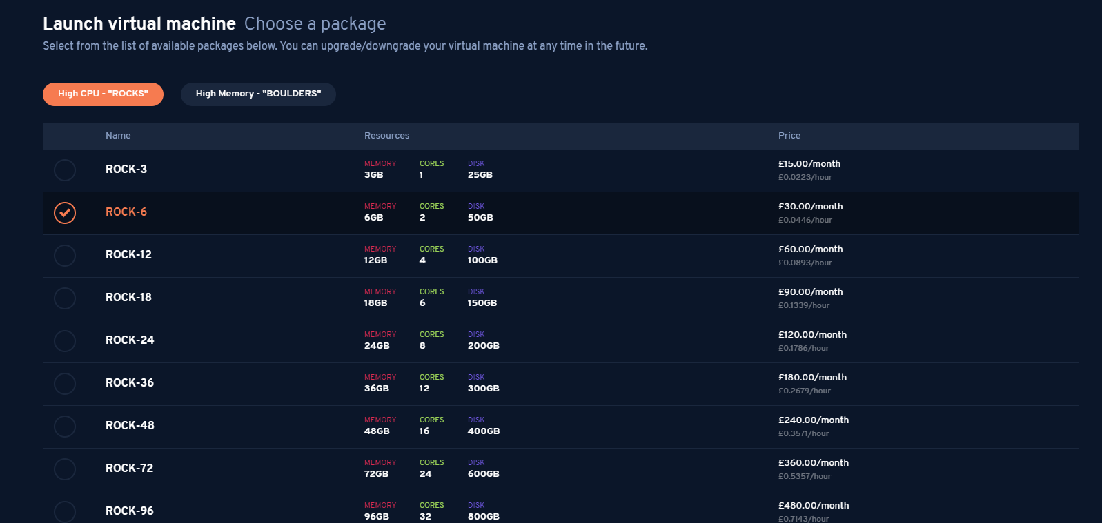 Package selector