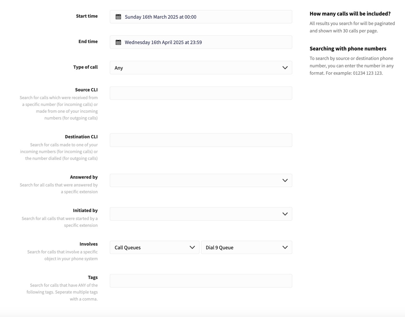 Screenshot: Enhanced search