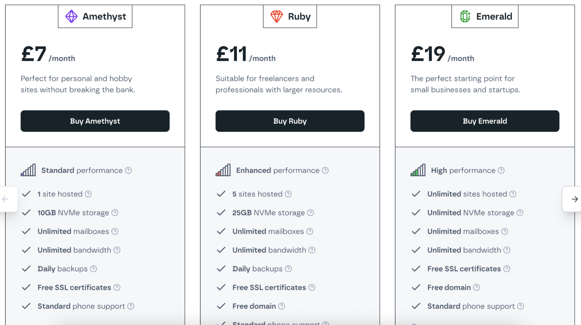 Krystal web hosting packages