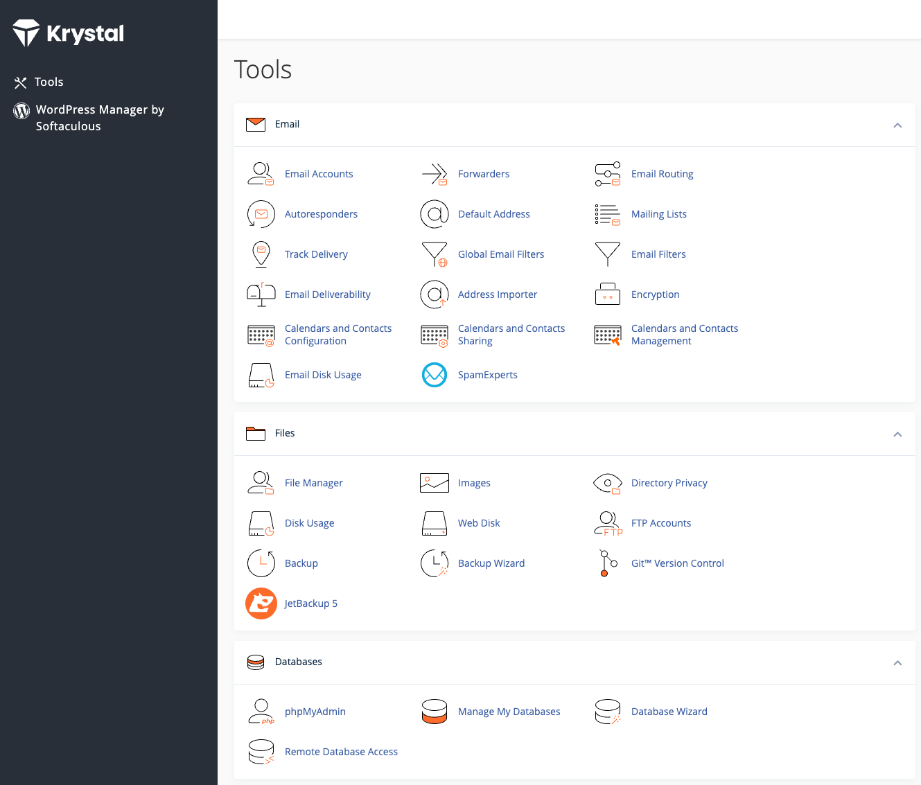 Screenshot of cPanel
