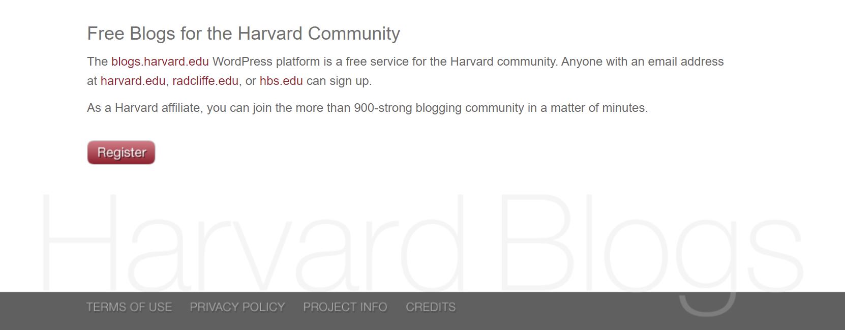 Harvard Blogs multisite example
