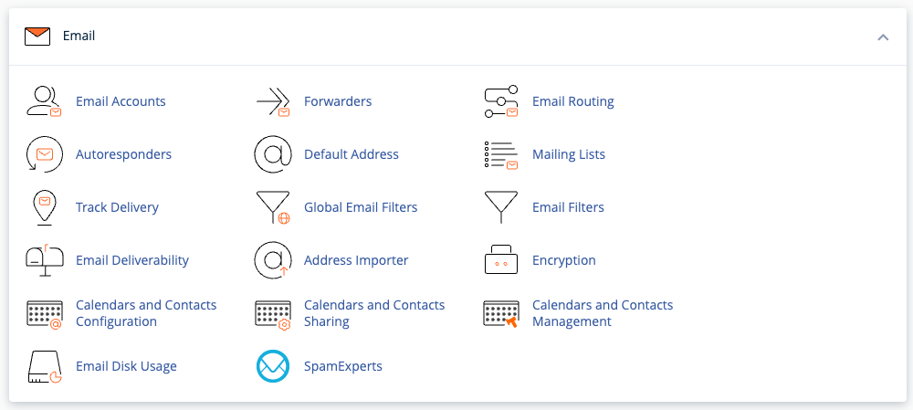 Screenshot of cPanel email management